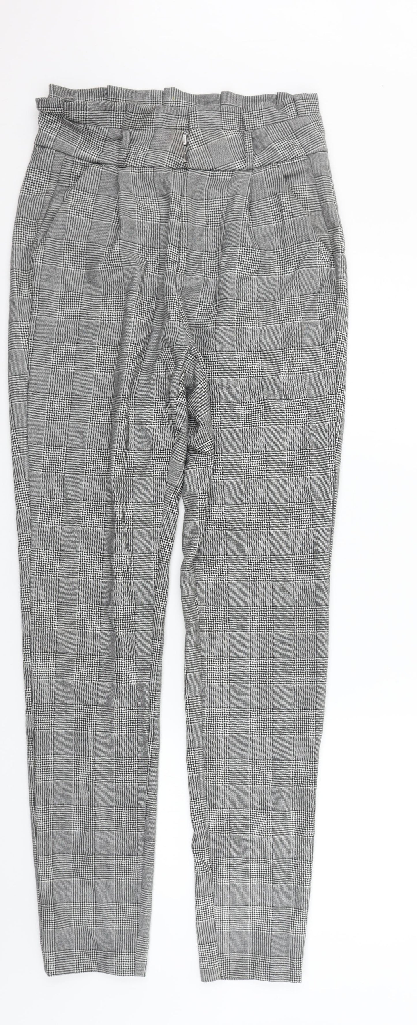 VERO MODA Womens Grey Check  Trousers  Size S L31 in - long Leg