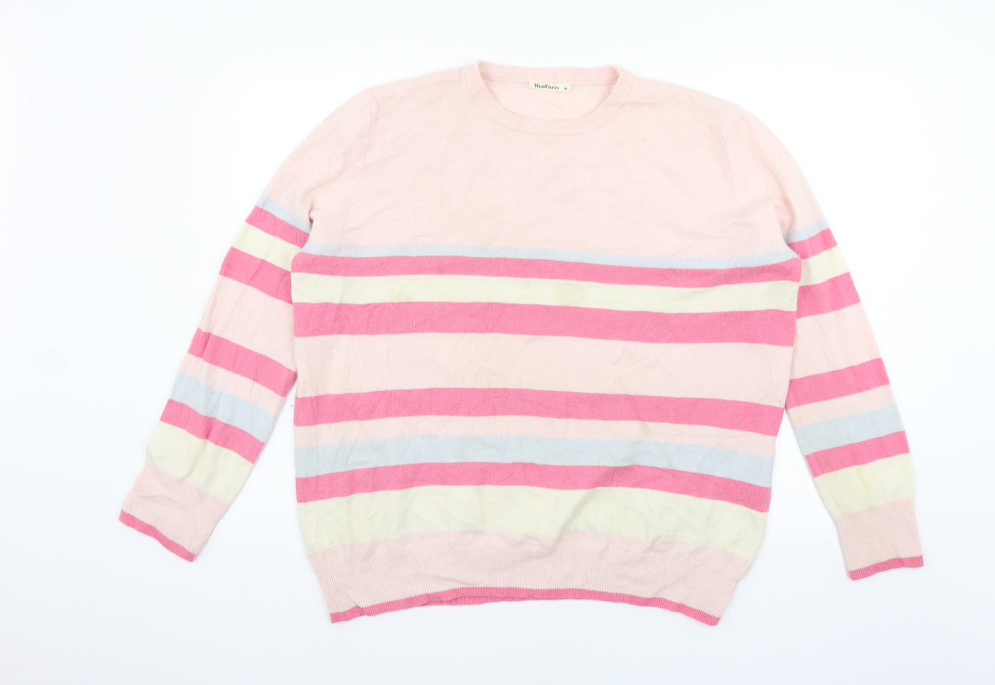 Woolovers Womens Beige Striped  Pullover Jumper Size XL