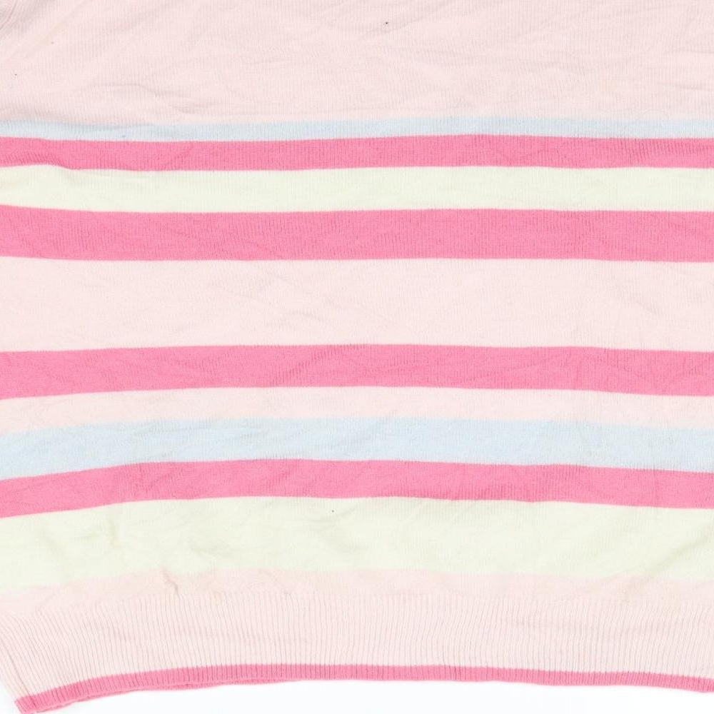 Woolovers Womens Beige Striped  Pullover Jumper Size XL