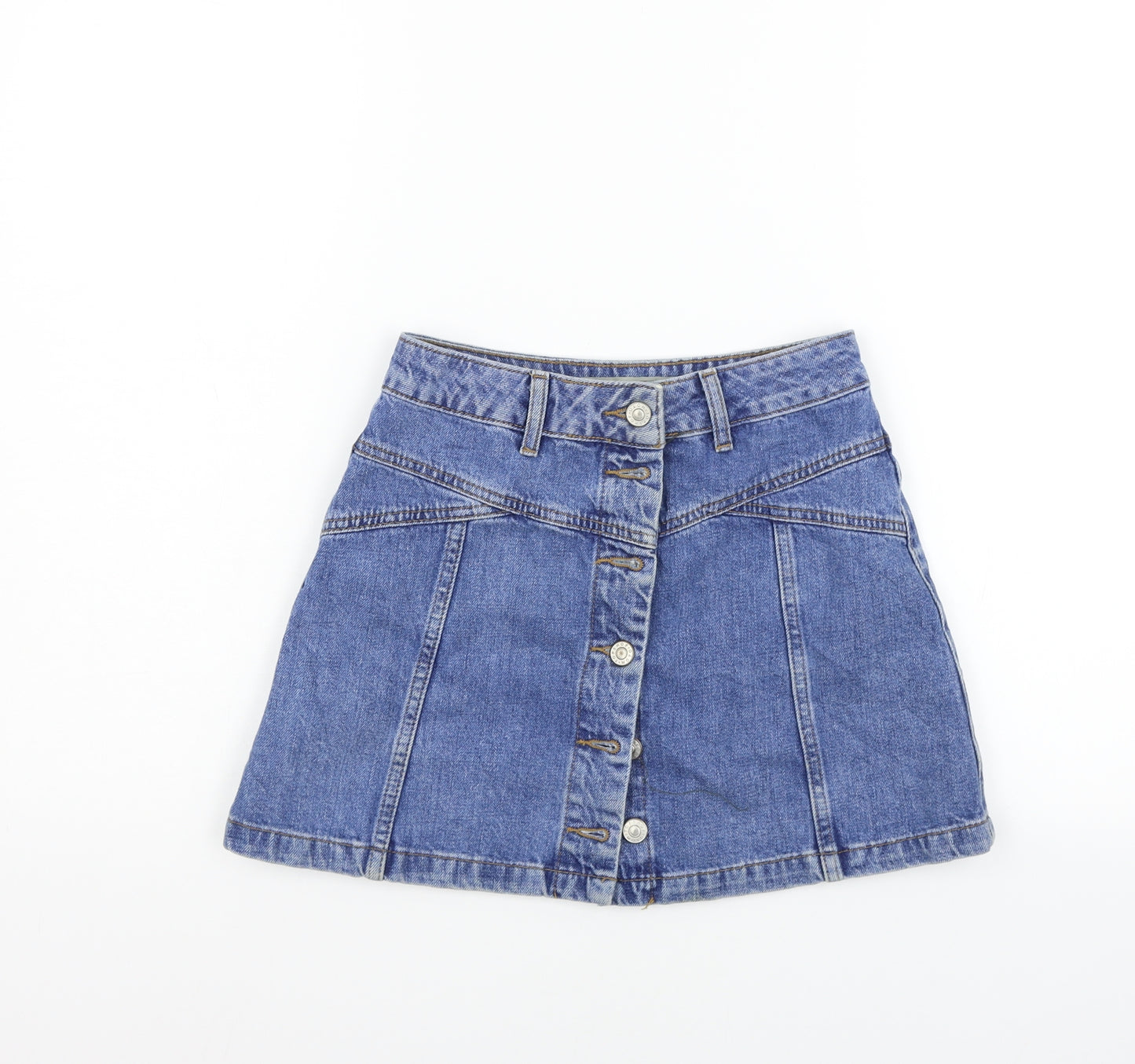 Topshop Womens Blue   A-Line Skirt Size 6