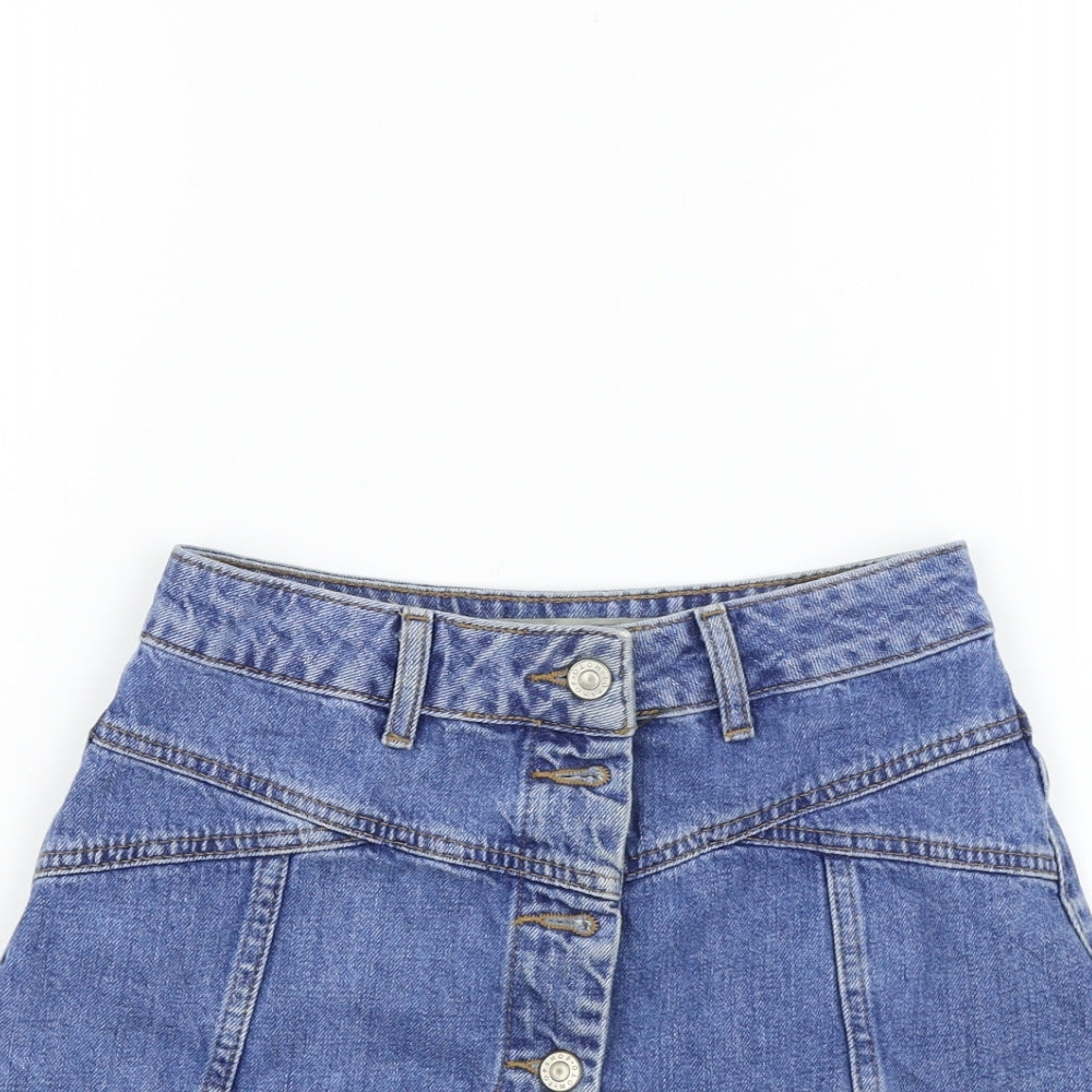 Topshop Womens Blue   A-Line Skirt Size 6