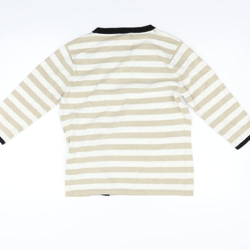 CASAMIA Womens Beige Striped  Pullover Jumper Size M
