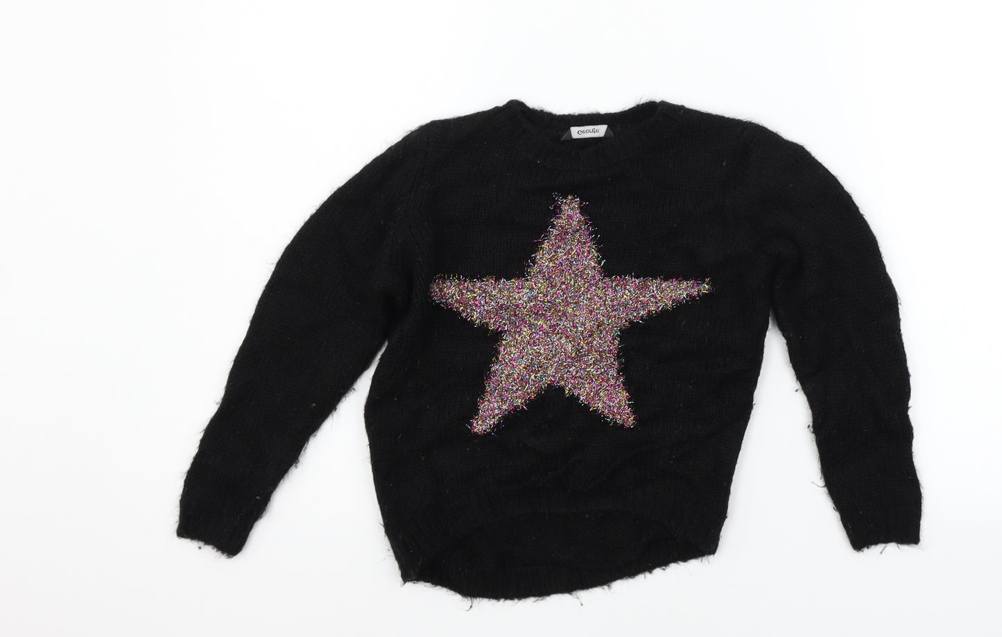 George Girls Black   Pullover Jumper Size 6-7 Years  - staR