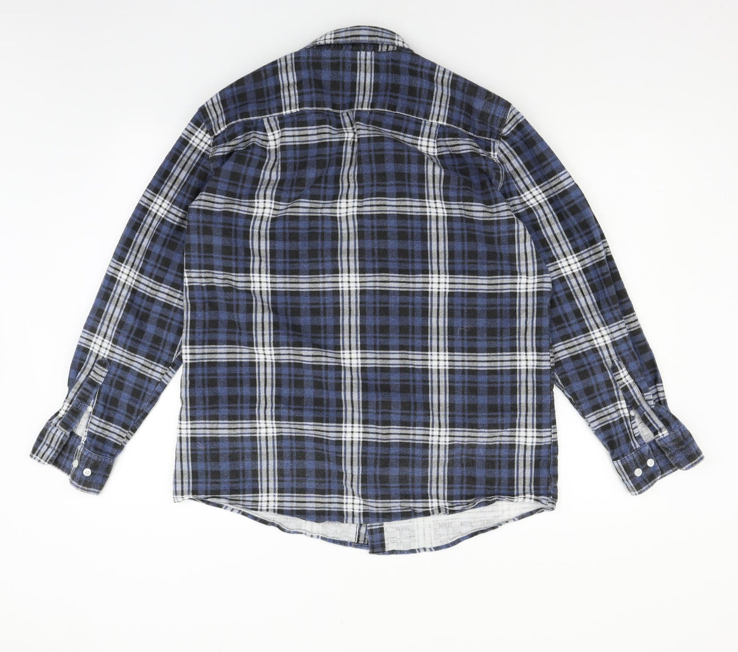 TISSAIA Womens Blue Check  Basic Button-Up Size S  - 44in