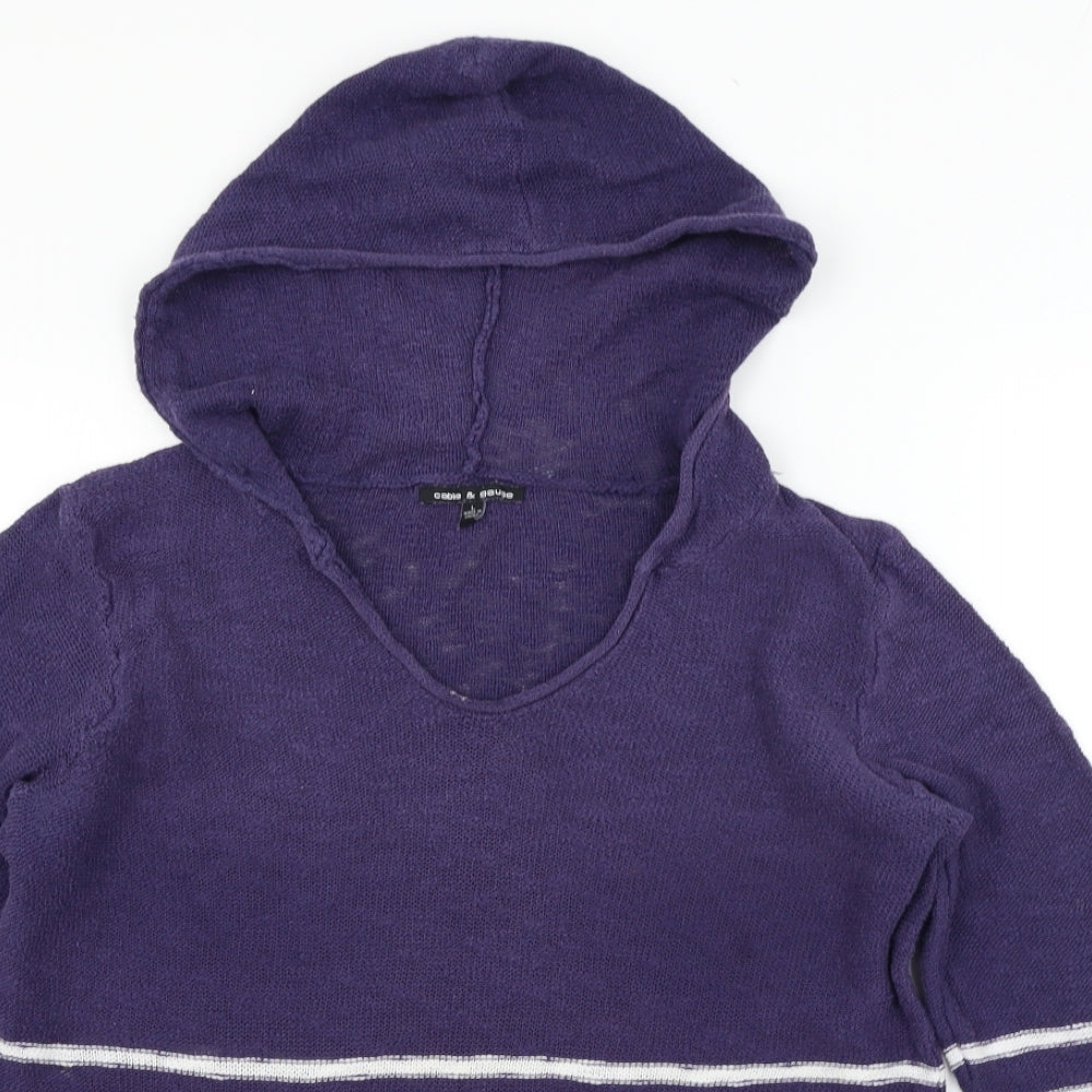 Cable & Gauge Womens Blue Striped  Pullover Jumper Size L