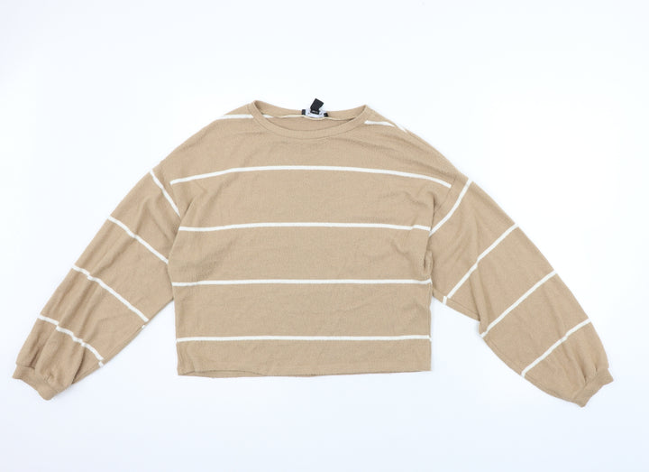 New Look Womens Beige Striped  Pullover Jumper Size S