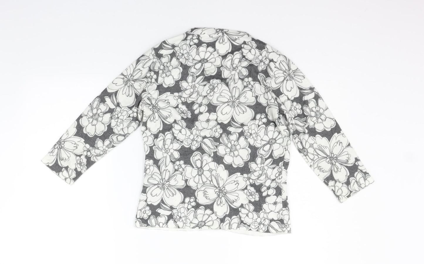 George Womens White Floral  Cardigan Jumper Size 8