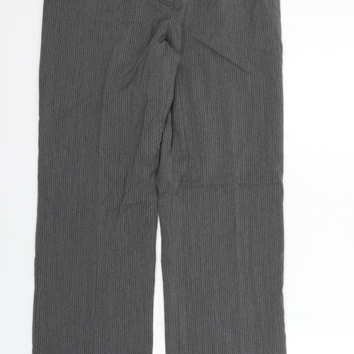 Marks and Spencer Womens Grey Striped  Trousers  Size 14 L29 in