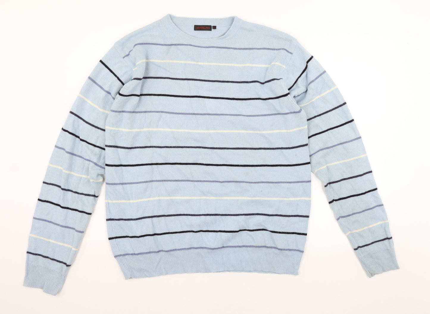Matalan Mens Blue Striped  Pullover Jumper Size L