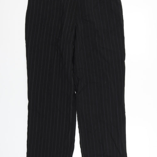 Amartanto Womens Black Striped  Trousers  Size 14 L27 in