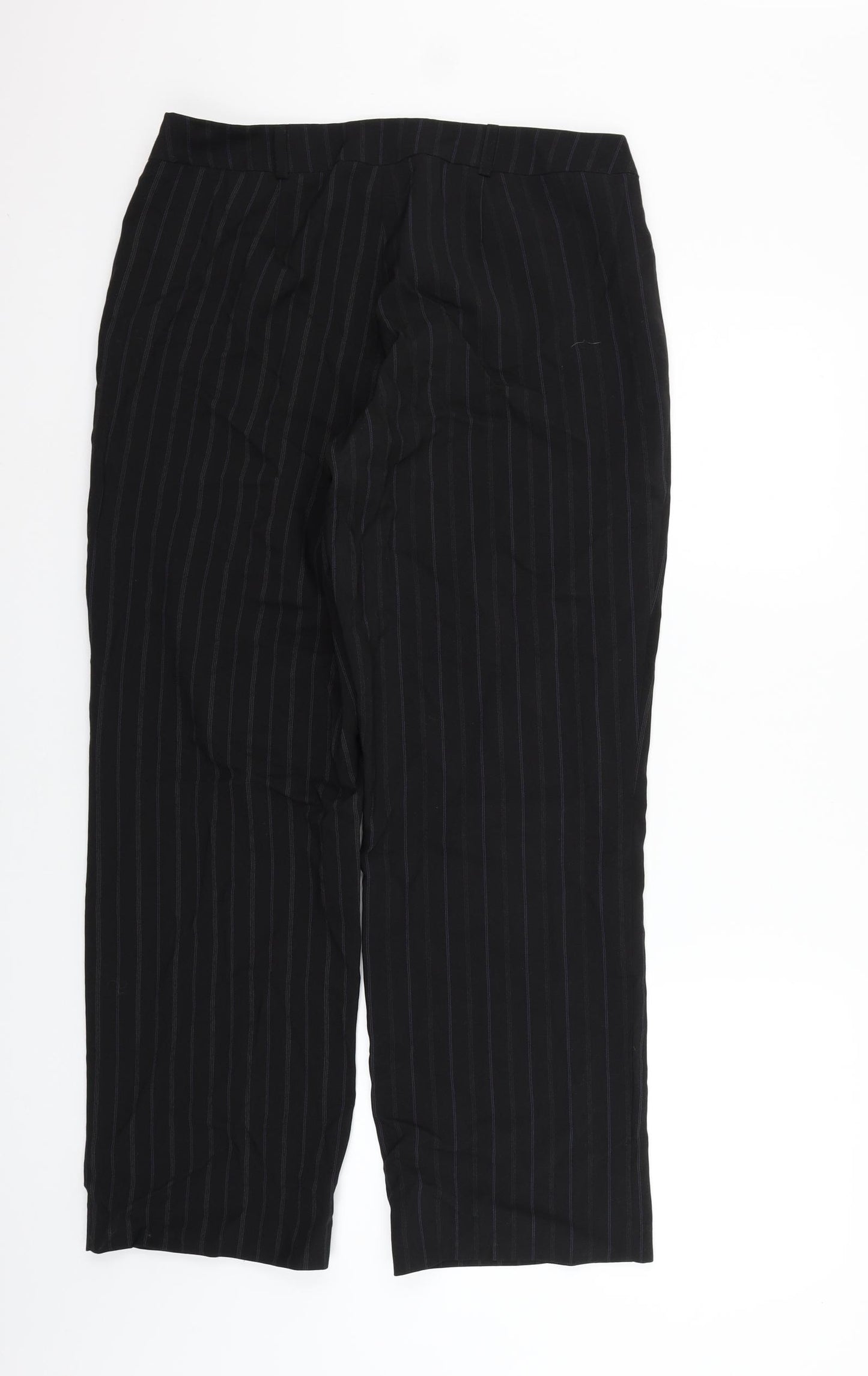 Amartanto Womens Black Striped  Trousers  Size 14 L27 in