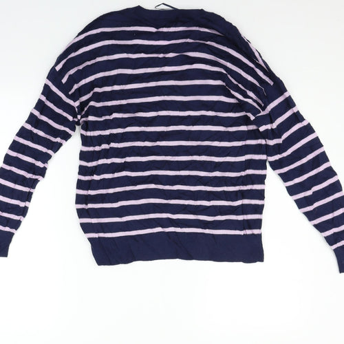 Marks and Spencer Womens Blue Striped  Pullover Jumper Size S