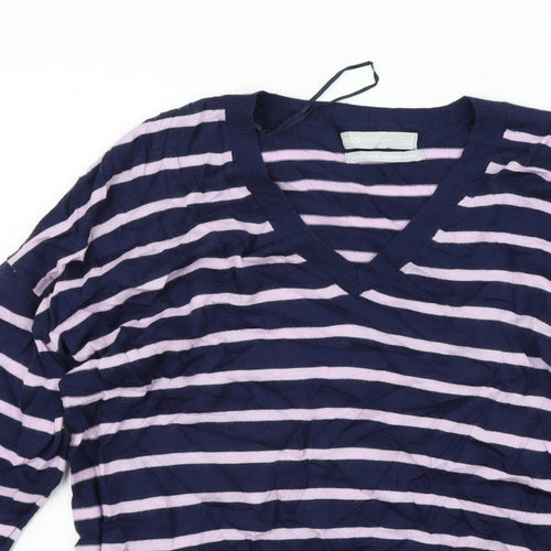 Marks and Spencer Womens Blue Striped  Pullover Jumper Size S