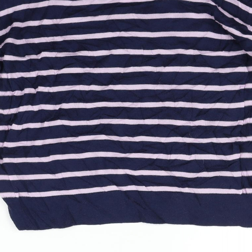 Marks and Spencer Womens Blue Striped  Pullover Jumper Size S