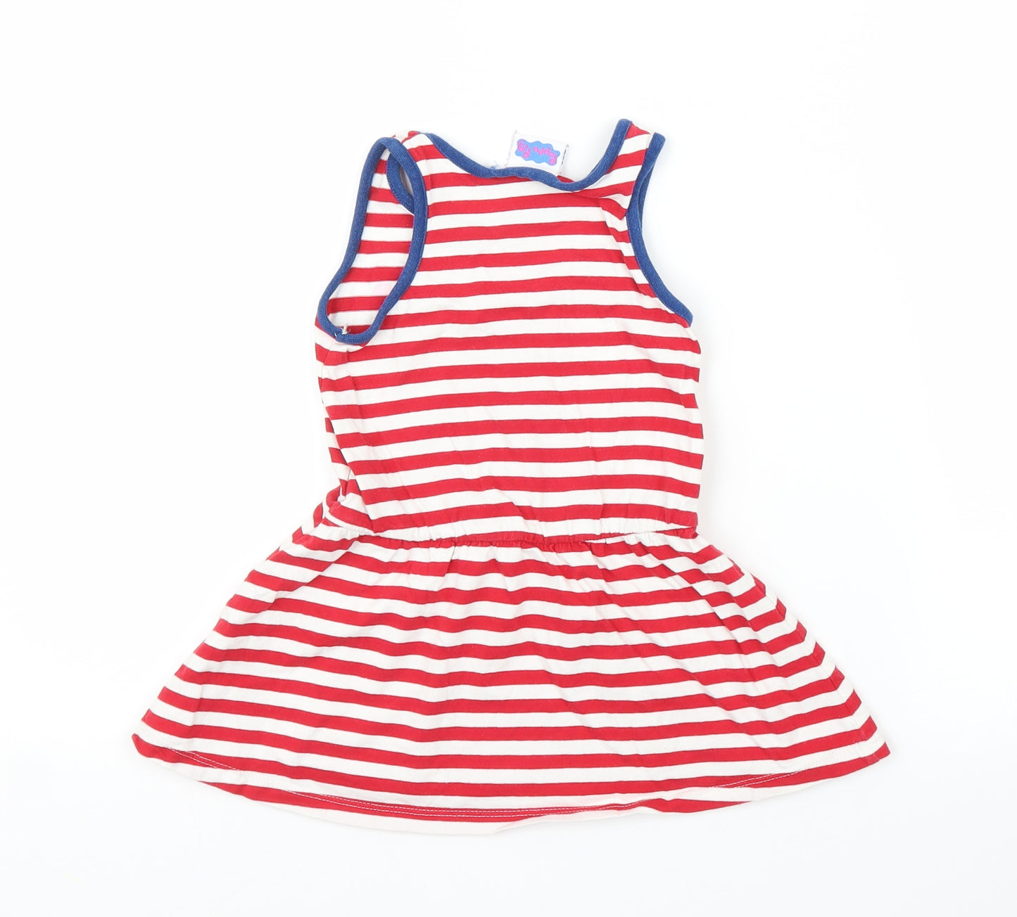Peppa Pig Girls Red Striped  A-Line  Size 3-4 Years