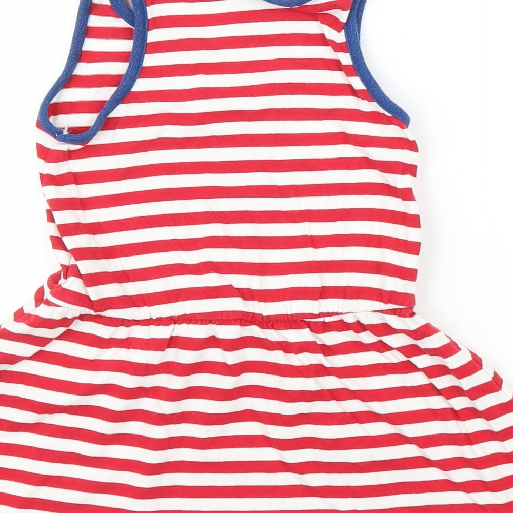 Peppa Pig Girls Red Striped  A-Line  Size 3-4 Years