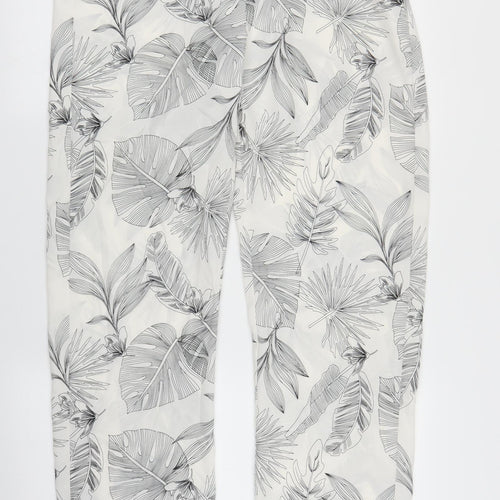 Preworn Womens White Floral  Bloomer Trousers Size 10 L29 in