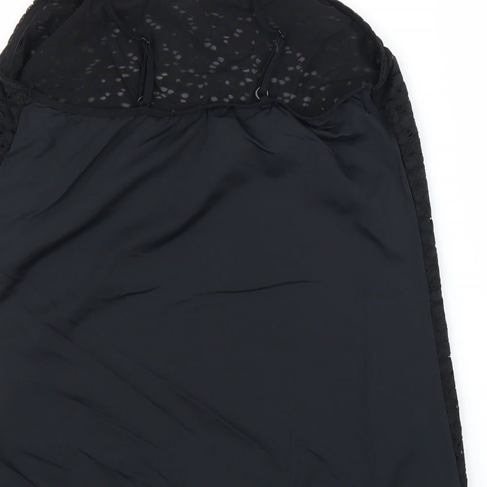 Preworn Womens Black Floral  Camisole Blouse Size M