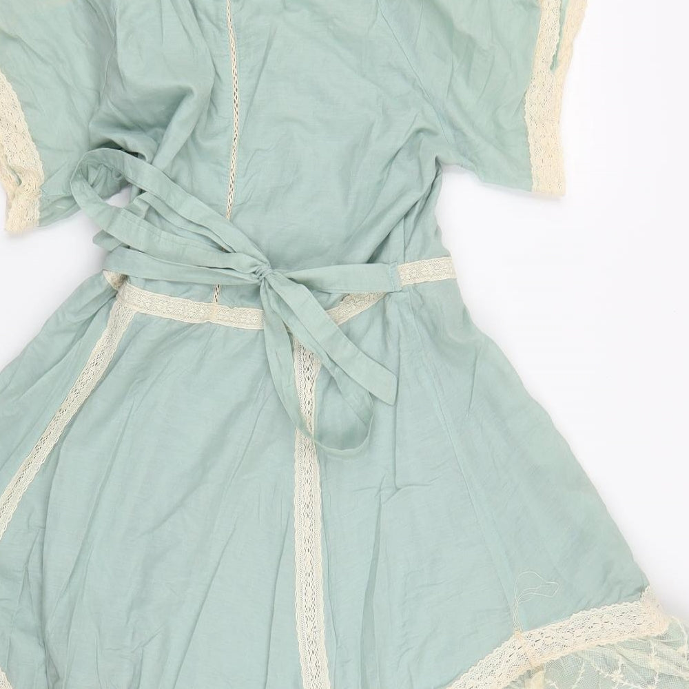 Dainty Womens Green  Lace A-Line  Size S