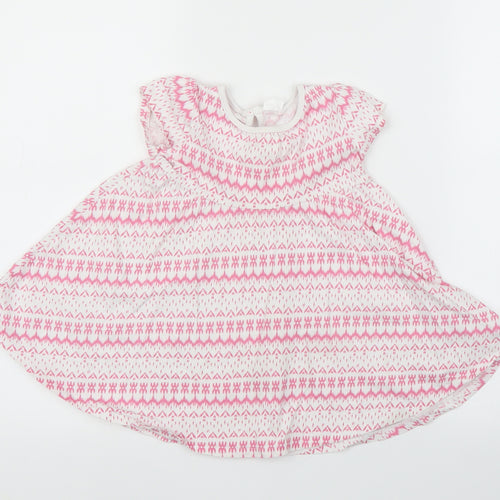 F&F Girls Pink Geometric  A-Line  Size 18-24 Months