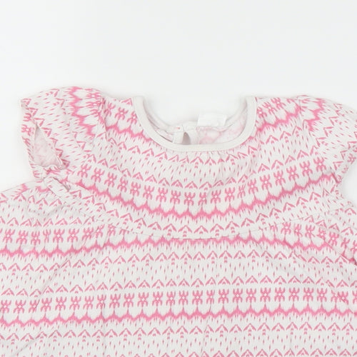 F&F Girls Pink Geometric  A-Line  Size 18-24 Months