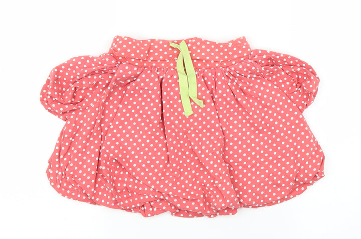 M&S Girls Pink Polka Dot Pleated Skirt Size 5-6 Years