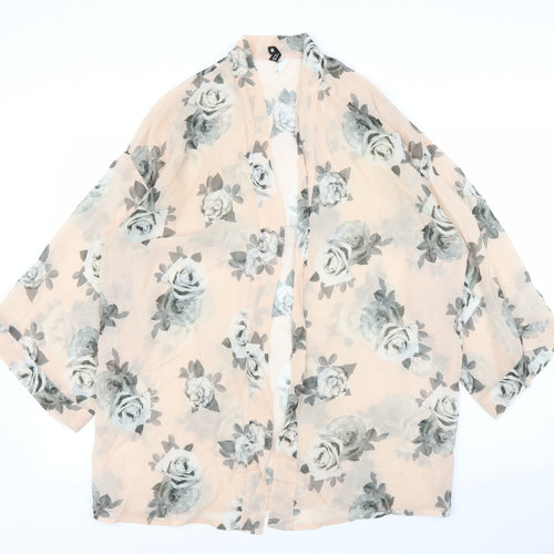 H&M Womens Pink Floral  Kimono Blouse Size M