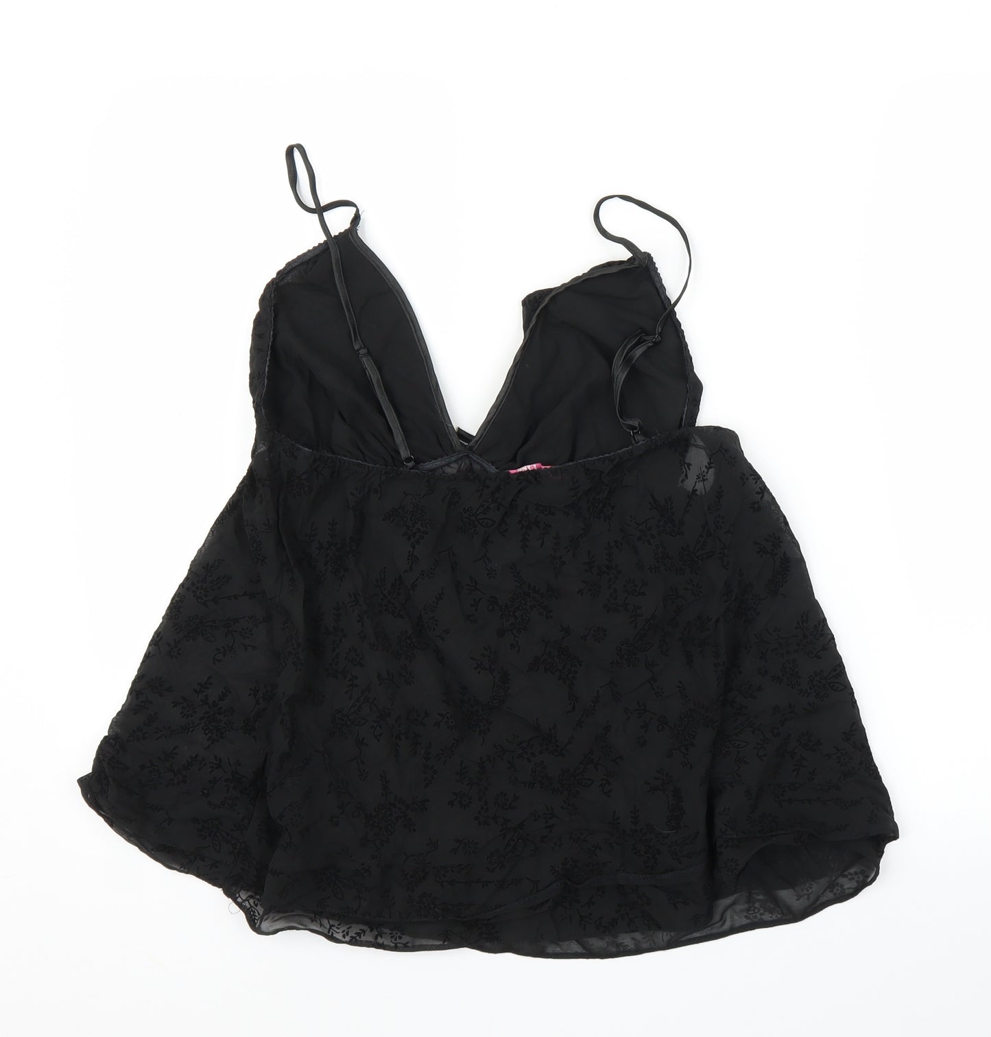 Indigo Sky Womens Black Floral  Cami Pyjama Top Size 16