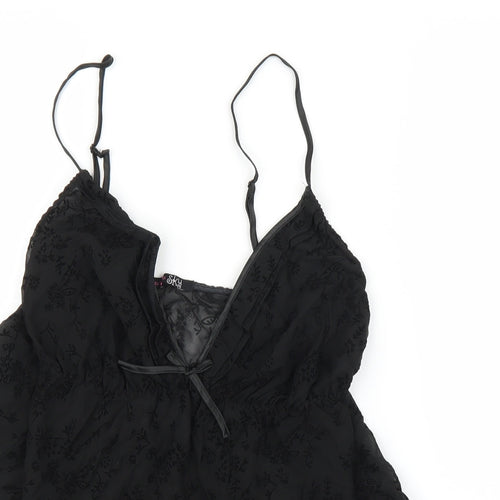 Indigo Sky Womens Black Floral  Cami Pyjama Top Size 16