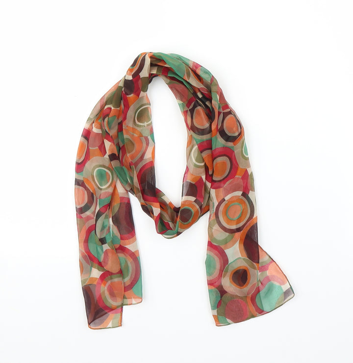 Preworn Unisex Orange    Scarf   - Circle pattern
