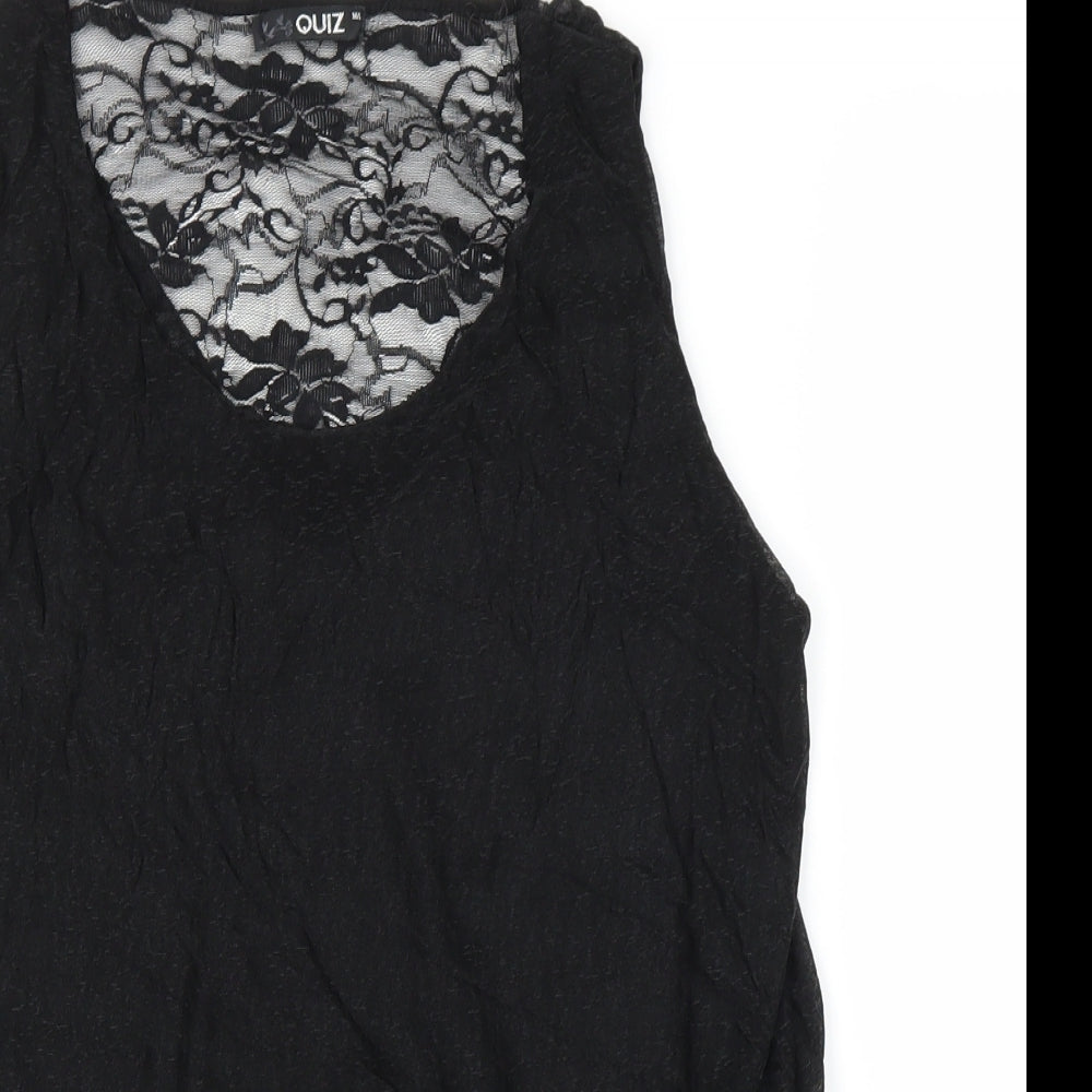 Quiz Womens Black Floral  Basic Blouse Size M