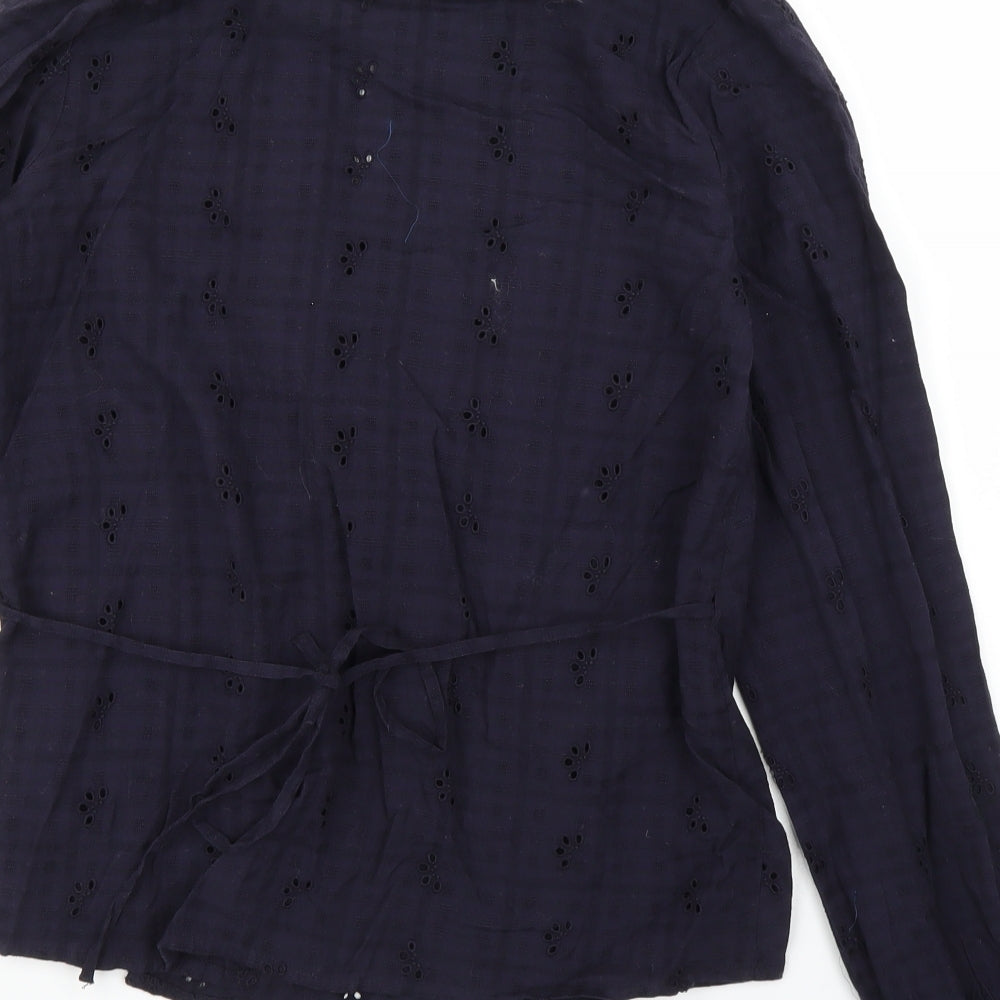 NEXT Womens Blue Floral  Wrap Blouse Size 12