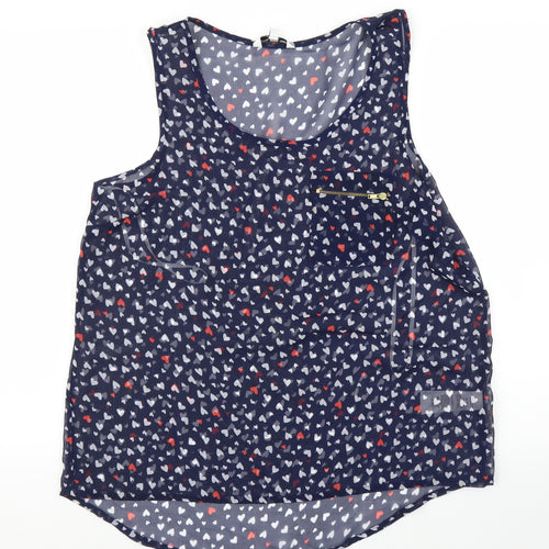 New Look Womens Blue   Basic Blouse Size 14  - Love Heart
