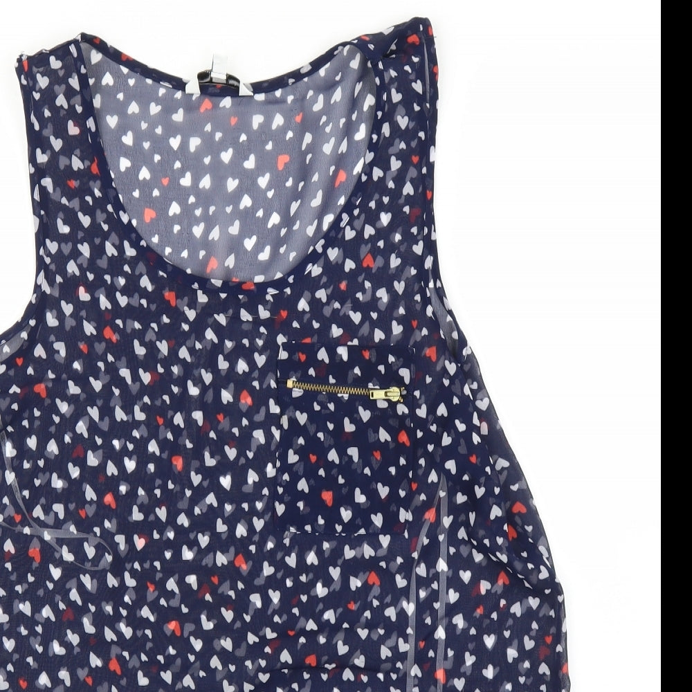 New Look Womens Blue   Basic Blouse Size 14  - Love Heart