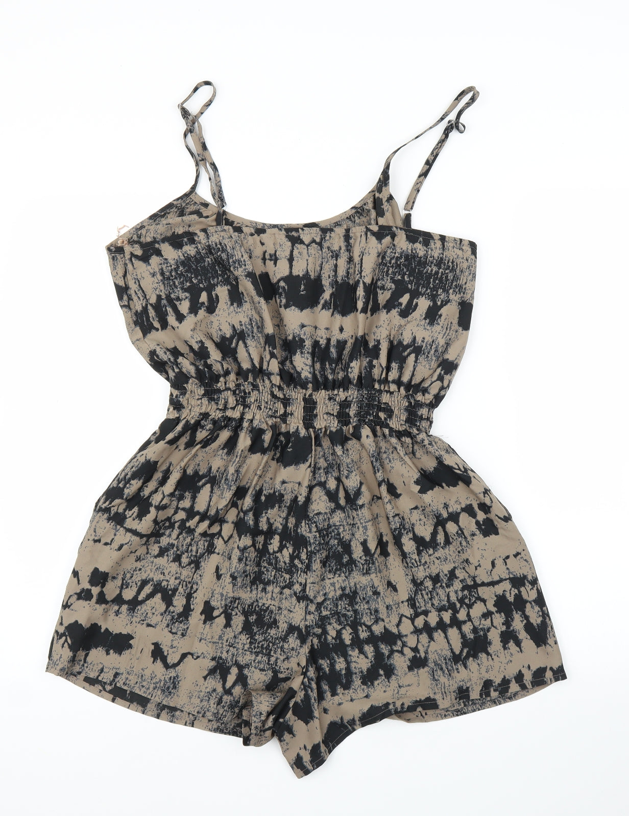 Preworn Womens Brown Tie Dye  Romper One-Piece Size L