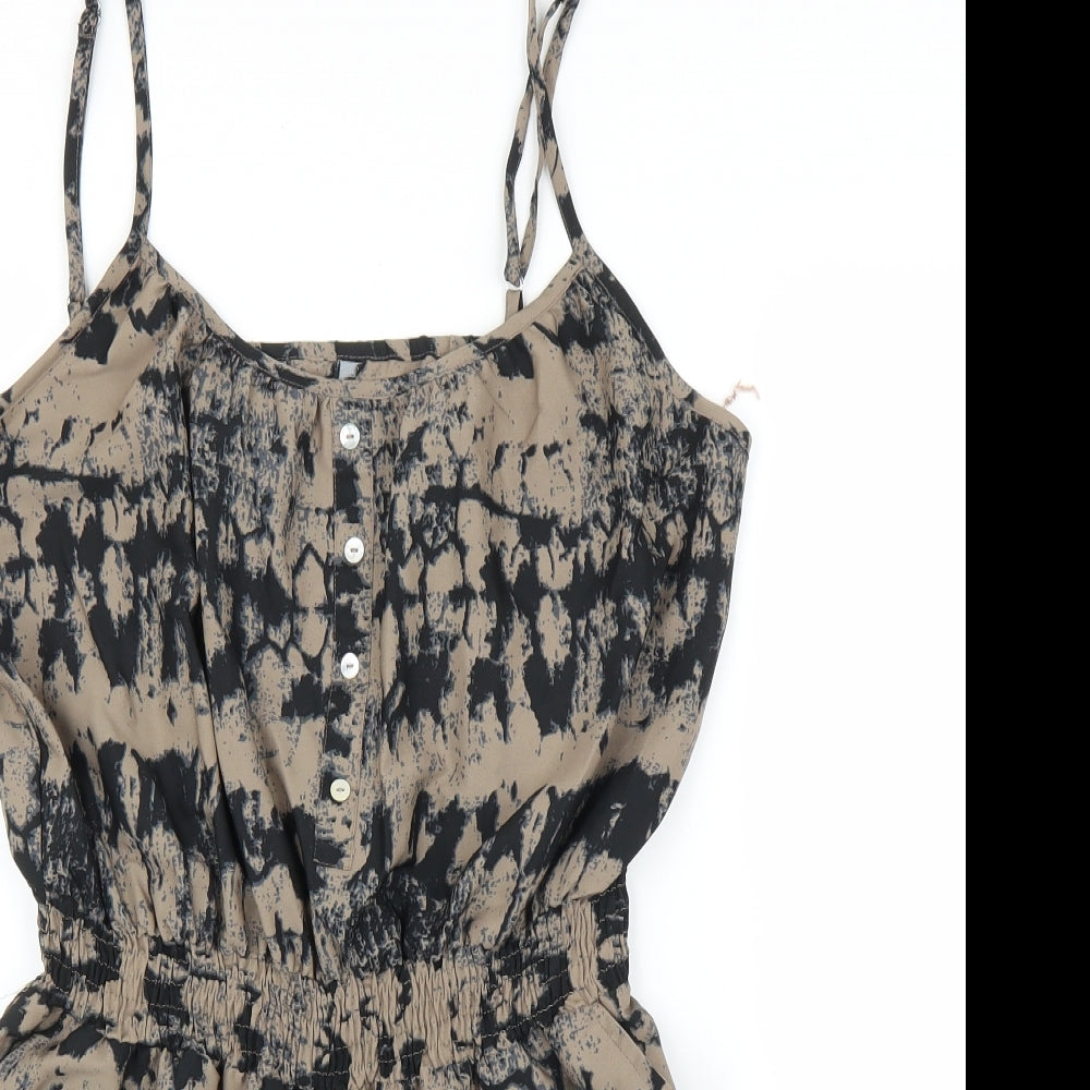 Preworn Womens Brown Tie Dye  Romper One-Piece Size L