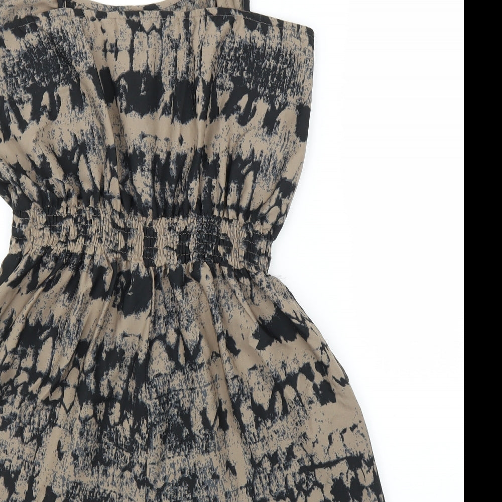 Preworn Womens Brown Tie Dye  Romper One-Piece Size L