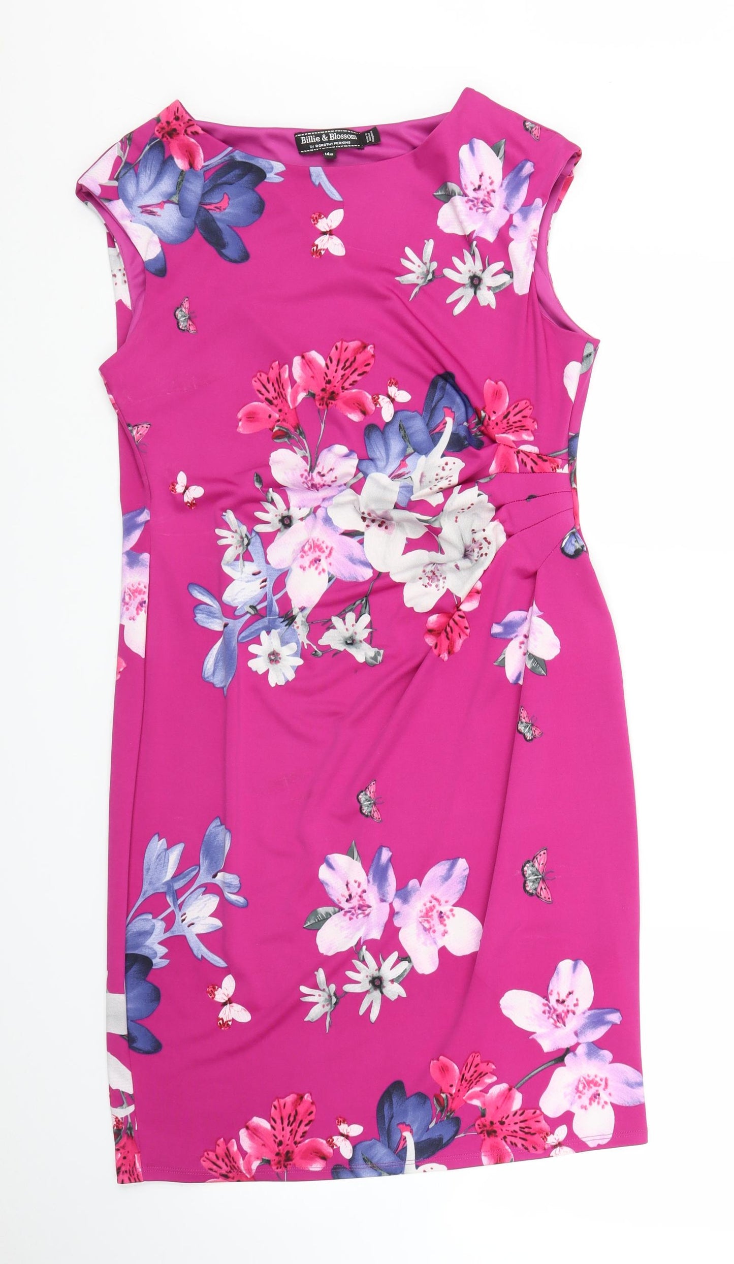 Dorothy Perkins Womens Pink Floral  Sheath  Size 14