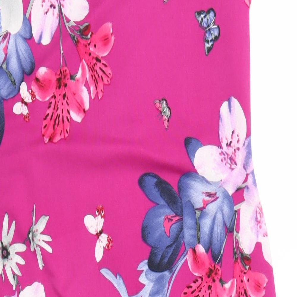 Dorothy Perkins Womens Pink Floral  Sheath  Size 14