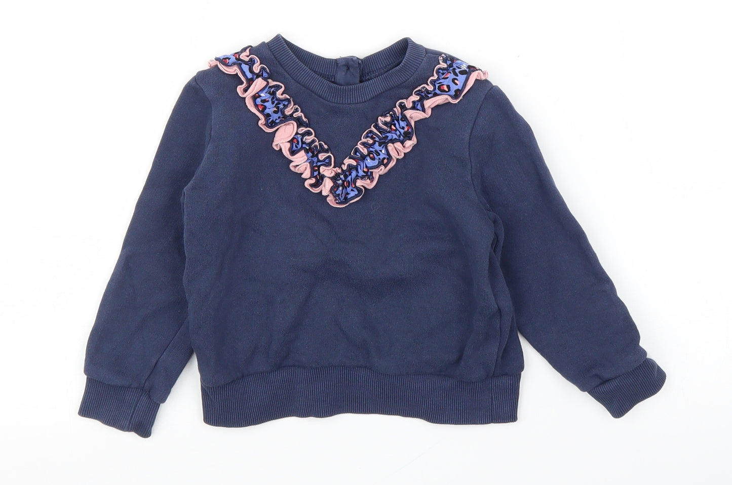 Very Girls Blue Floral  Pullover Jumper Size 12-18 Months