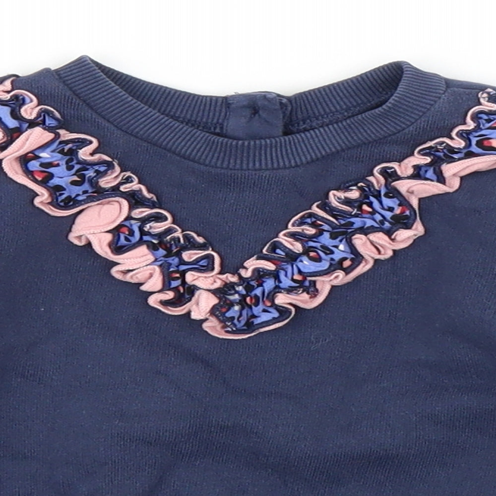 Very Girls Blue Floral  Pullover Jumper Size 12-18 Months