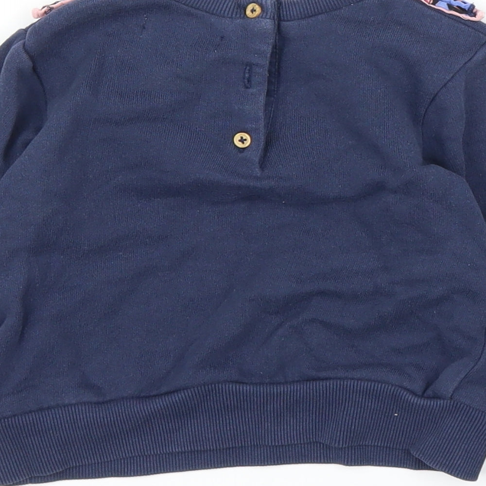 Very Girls Blue Floral  Pullover Jumper Size 12-18 Months