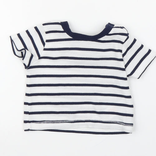 Primark Baby Blue Striped  Basic T-Shirt Size 3-6 Months