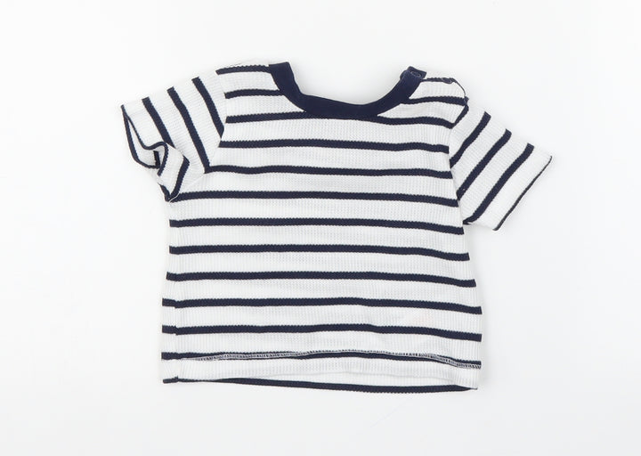 Primark Baby Blue Striped  Basic T-Shirt Size 3-6 Months