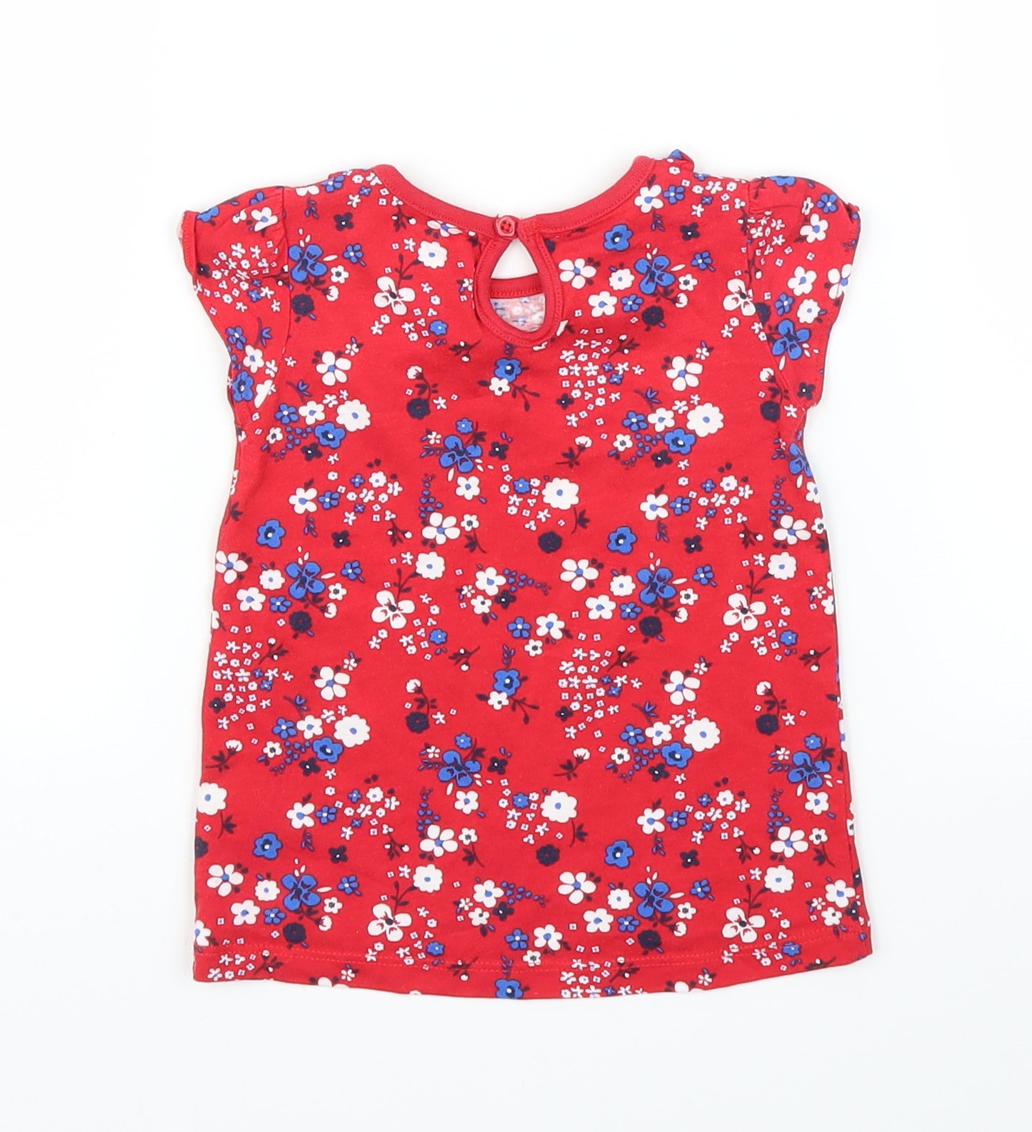 TU Girls Red Floral  Basic Blouse Size 9-12 Months