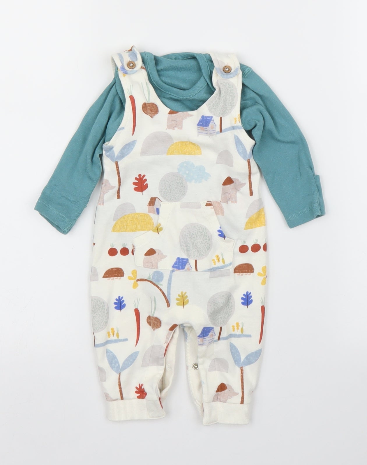 M&S Boys White   Babygrow One-Piece Size 0-3 Months
