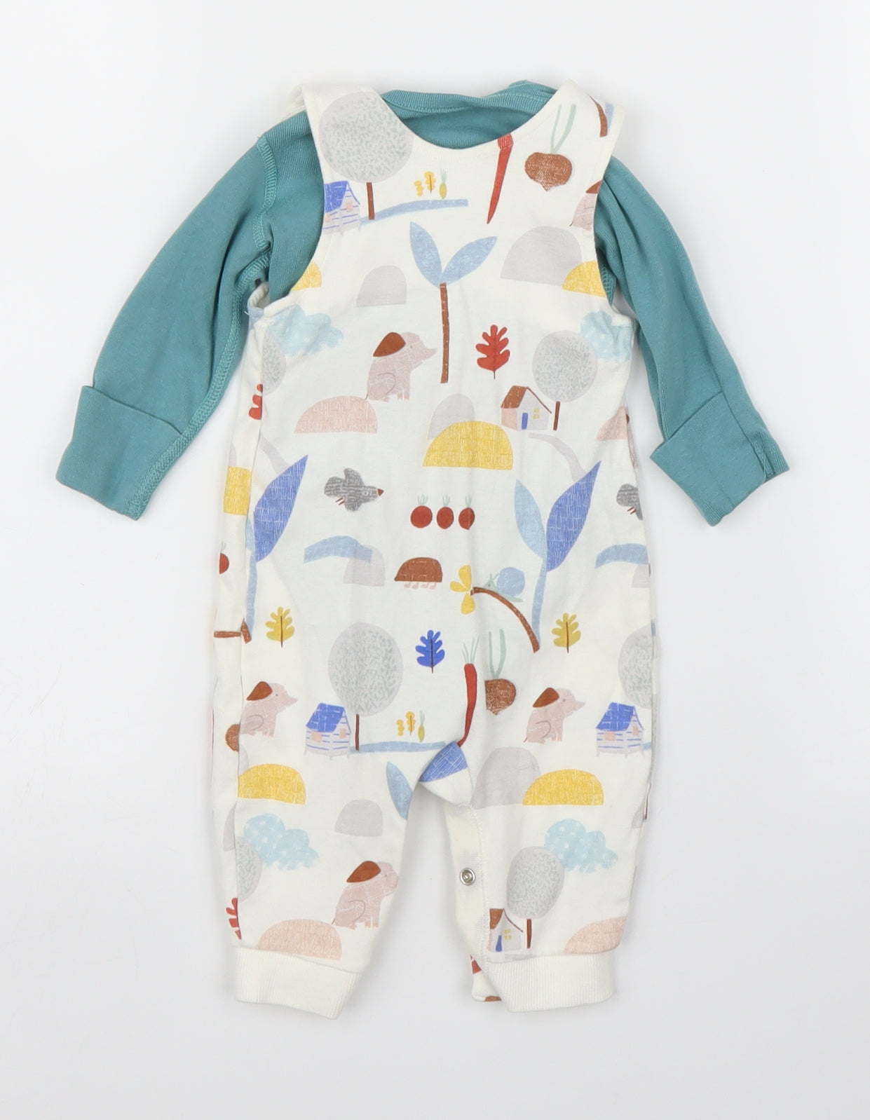 M&S Boys White   Babygrow One-Piece Size 0-3 Months
