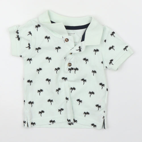 Primark Boys Green   Basic Polo Size 3-6 Months  - Palm trees