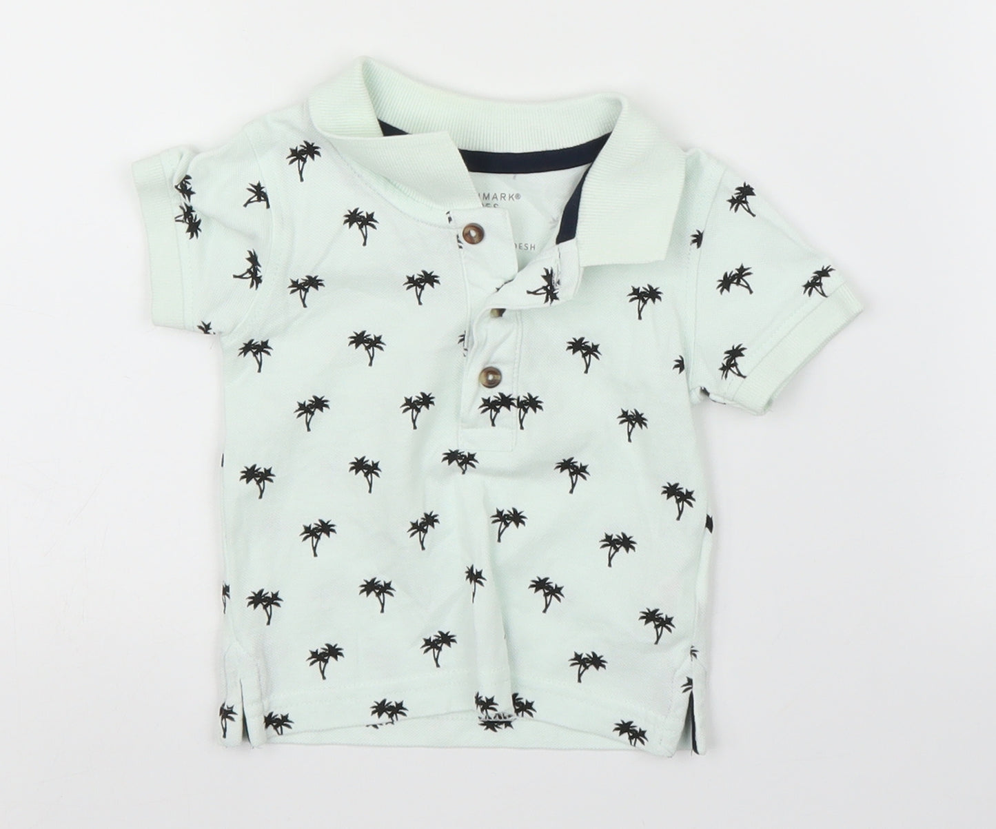 Primark Boys Green   Basic Polo Size 3-6 Months  - Palm trees