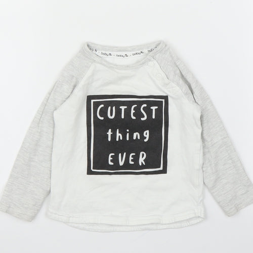 TU Boys White   Basic T-Shirt Size 9-12 Months